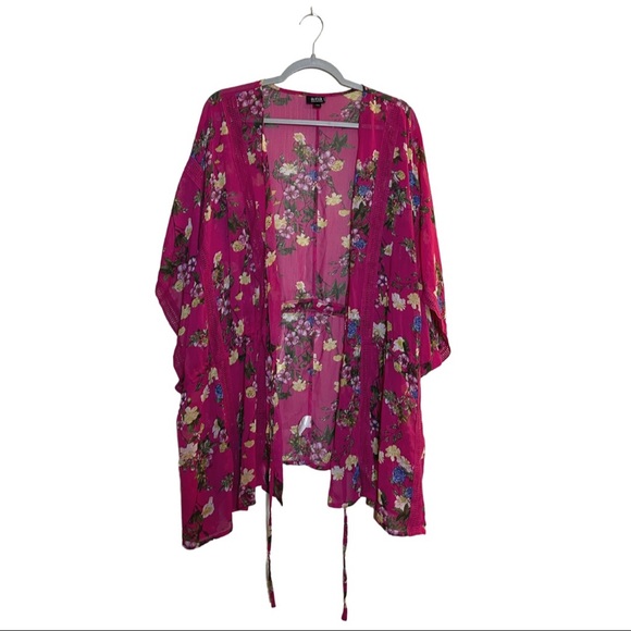 a.n.a Tops - Hot Pink Floral Kimono - a.n.a 2X womens plus size kimono